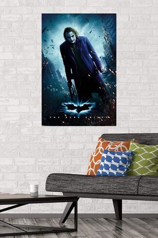 فيلم Trends International DC Comics - The Dark Knight - The Joker - ملصق حائط من ورقة واحدة، 22.375 بوصة × 34 بوصة، إصدار ممتاز غير مؤطر in Saudi Arabia
