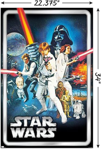 Trends International Star Wars: A New Hope - ملصق حائط كلاسيكي، مقاس 22.37 بوصة × 34.00 بوصة، إصدار غير مؤطر in Saudi Arabia
