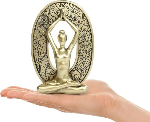 Rustic Gold Yoga Spiritual Decor - Set of 4 YOGA Letters Statues Ornaments for Shelf Decor Accents, Gifts for Women, Zen Garden Decorations, 15.5 x 5.5 Inch in Saudi Arabia
