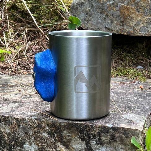 Stainless Steel Rock Climbing Mug with Real Crimp Handle - 12oz Mug Climber Gift (Blue) in Saudi Arabia