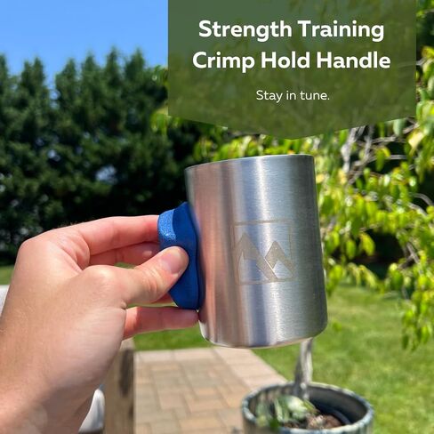 Stainless Steel Rock Climbing Mug with Real Crimp Handle - 12oz Mug Climber Gift (Blue) in Saudi Arabia