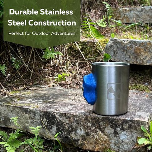 Stainless Steel Rock Climbing Mug with Real Crimp Handle - 12oz Mug Climber Gift (Blue) in Saudi Arabia