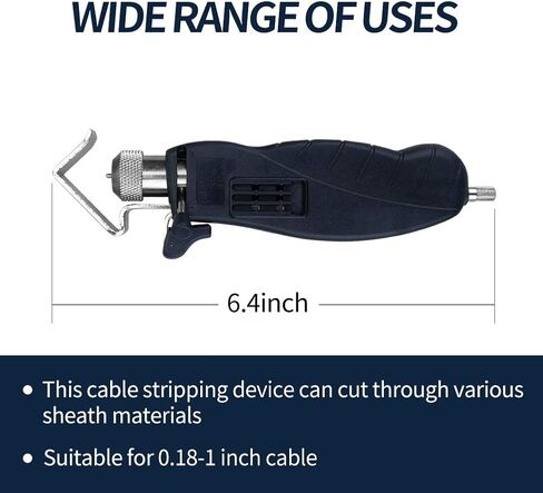 stedi Round Cable Stripper, With Adjustable Cutting Depth, for Fast and Precise Jacket Removal Cable Stripper, Round Cable Slitter with Smooth Incision and No Damage to The Core, 0.18-1'' in Kuwait