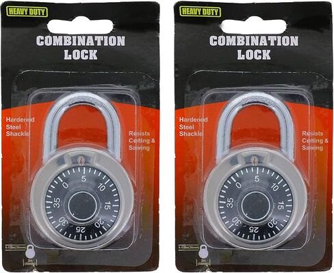OCD Bargain Pack of Two Combination Lock Dial Padlock Hardened 50, Steel Gym Locker, Bike, School, Anti Shim (Pack of Two) in Saudi Arabia