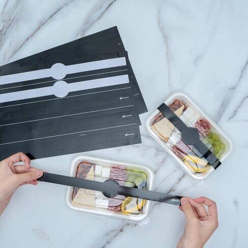 Restaurantware RW Base 12 x 1.5 Inch Packaging Bands 100 Self-Adhering Belly Bands - Disposable Strong Black Paper Label Stickers For Packaging Supplies Keeps Take Out Containers Sealed in Saudi Arabia
