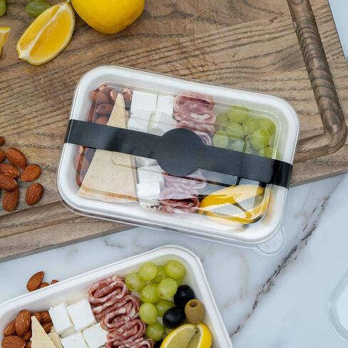 Restaurantware RW Base 12 x 1.5 Inch Packaging Bands 100 Self-Adhering Belly Bands - Disposable Strong Black Paper Label Stickers For Packaging Supplies Keeps Take Out Containers Sealed in Saudi Arabia