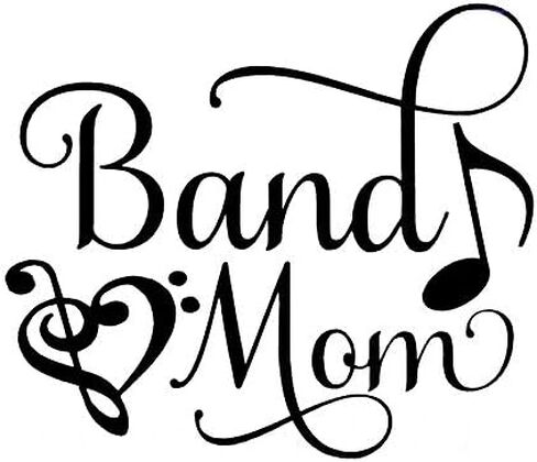 ملصق فينيل لاصق من Band Mom Notes Clef | كمبيوتر محمول لجدران السيارات والشاحنات والشاحنات| أسود | 5.5 × 4.7 بوصة|DUC411 in Kuwait