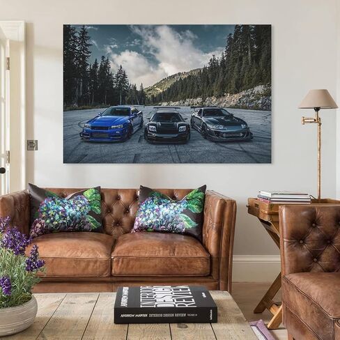 Jdm اليابانية الرياضة السيارات ملصق فني الفن قماش المشارك غرفة المعيشة ديكور المنزل مؤطرة/غير المؤطرة 12x18 بوصة (30x45 سنتيمتر) in Saudi Arabia