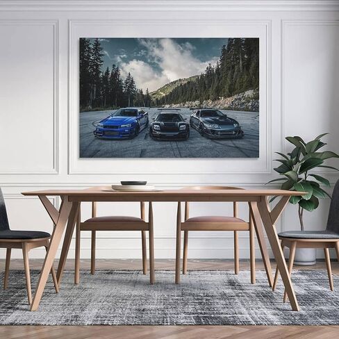 Jdm اليابانية الرياضة السيارات ملصق فني الفن قماش المشارك غرفة المعيشة ديكور المنزل مؤطرة/غير المؤطرة 12x18 بوصة (30x45 سنتيمتر) in Saudi Arabia