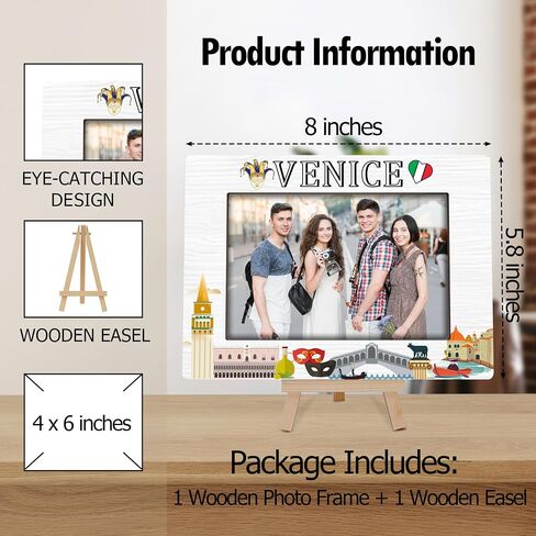 Italy Travel Picture Frames 4x6, Gift for Someone Going to Italy, Honeymoon Vacation Gifts Wood Photo Frames for Home Office Desk Table Decor (A10) in Saudi Arabia