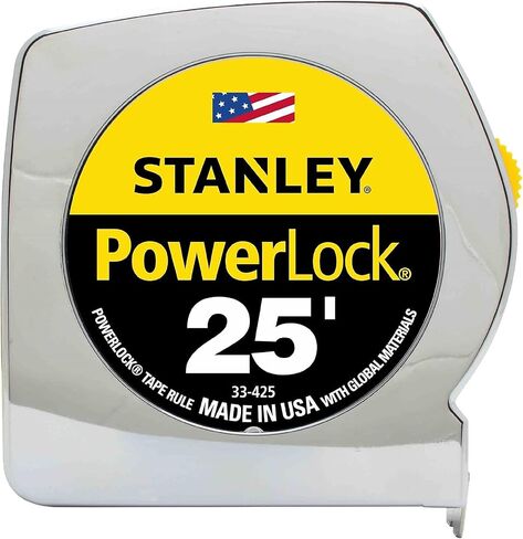 Stanley 33425 Powerlock II Power Return Rule, 1-Inch x 25ft, Chrome/Yellow in Saudi Arabia