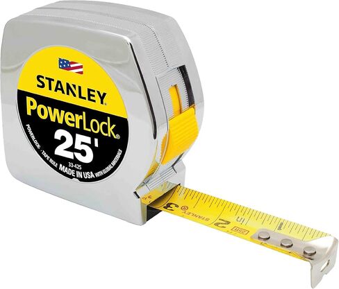 Stanley 33425 Powerlock II Power Return Rule, 1-Inch x 25ft, Chrome/Yellow in Saudi Arabia