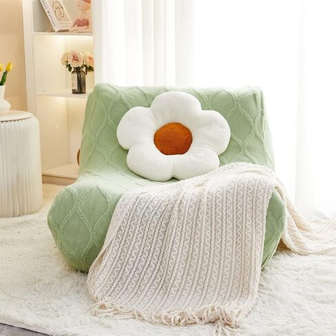 Lazy Floor Sofa Cover, Comfy Fireside Chair Bean Bag Chairs Couch Cover for Adults, Stretch Armless Lounge Chaise Furniture Protector Slipcover for Living Room Bedroom Office Salon (Beige 1) in Saudi Arabia