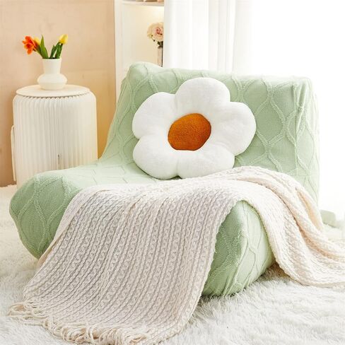 Lazy Floor Sofa Cover, Comfy Fireside Chair Bean Bag Chairs Couch Cover for Adults, Stretch Armless Lounge Chaise Furniture Protector Slipcover for Living Room Bedroom Office Salon (Beige 1) in Saudi Arabia