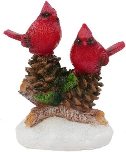 Cardinal Figurines Red Cardinals Bird on Pinecones Home Decor Gifts A in Kuwait