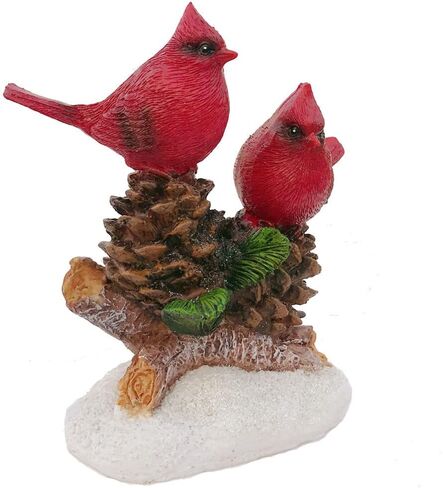 Cardinal Figurines Red Cardinals Bird on Pinecones Home Decor Gifts A in Kuwait