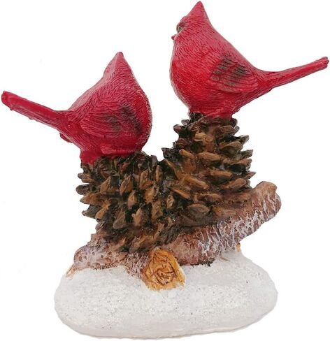Cardinal Figurines Red Cardinals Bird on Pinecones Home Decor Gifts A in Kuwait