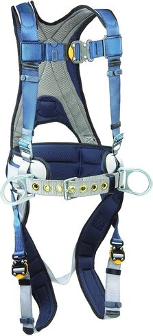 3M 1108501 DBI-SALA ExoFit Construction Harness, Back D-Ring, Sewn-In Back Pad & Belt w/Side D-Rings, Quick-Connect Buckles, Medium, Blue/Gray in Saudi Arabia