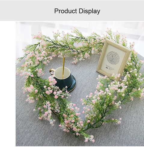 Gypsophila Artificial Flowers Garland 5.5Ft Faux Baby Breath Flowers Vine Real Touch Hanging for Wedding Arch Party Home Decor DIY (Blue) in Saudi Arabia