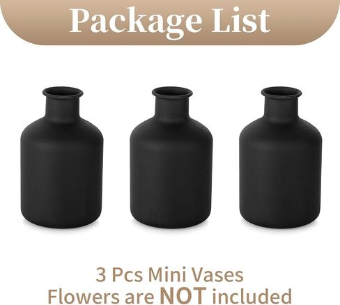 Sziqiqi Decorative Flower Vases Black - Modern Farmhouse Round Vase Metal Mini Rustic Vase for Pampas Grass Dried Flowers Room Décor Bookshelf Mantel Set of 3 in Saudi Arabia