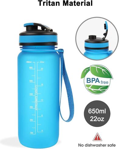 GOX Sports Water Bottle with Leak Proof Flip Top Lid - BPA Free Tritan Plastic（Blue） in Saudi Arabia