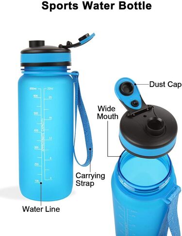 GOX Sports Water Bottle with Leak Proof Flip Top Lid - BPA Free Tritan Plastic（Blue） in Saudi Arabia