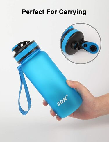 GOX Sports Water Bottle with Leak Proof Flip Top Lid - BPA Free Tritan Plastic（Blue） in Saudi Arabia