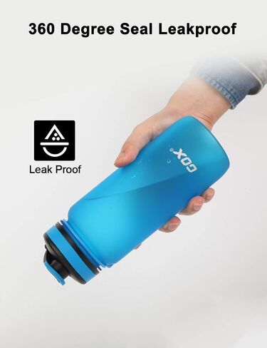 GOX Sports Water Bottle with Leak Proof Flip Top Lid - BPA Free Tritan Plastic（Blue） in Saudi Arabia