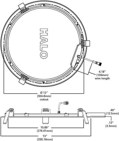 HALO HLB8169FS1EMWR Canless Large LED Recessed Light Selectable 2700K, 3000K, 3500K, 4000K, 5000K CCT 8 Inch White in Saudi Arabia