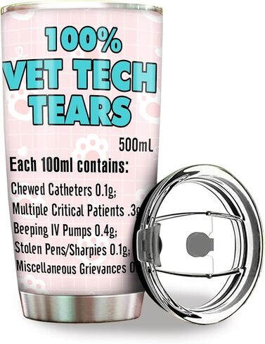 Vet Tech Tumbler Stainless Steel 20oz Vet Tech Tears Gift, Vet Student Graduation Gift, Birthday Gift For Vet Staff Manager, Vet Tech Christmas Gift, Vet Tech Week Gift in Saudi Arabia