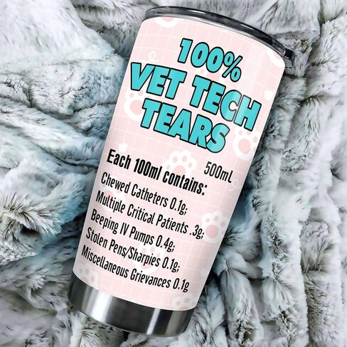 Vet Tech Tumbler Stainless Steel 20oz Vet Tech Tears Gift, Vet Student Graduation Gift, Birthday Gift For Vet Staff Manager, Vet Tech Christmas Gift, Vet Tech Week Gift in Saudi Arabia