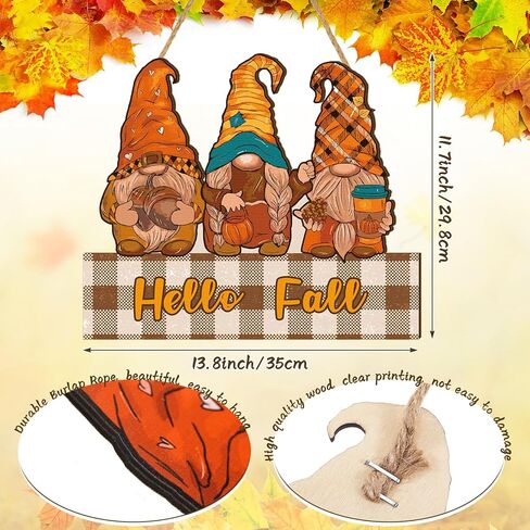 مجموعة واحدة من لافتة باب مرحبا الخريف ديكور سقوط التماثيل الخشبية علامة معلقة لعيد الشكر علامات خشبية معلقة ديكور جدار ريفي الباب الأمامي ساحة مزرعة المنزل ديكورات حصاد الخريف in Kuwait
