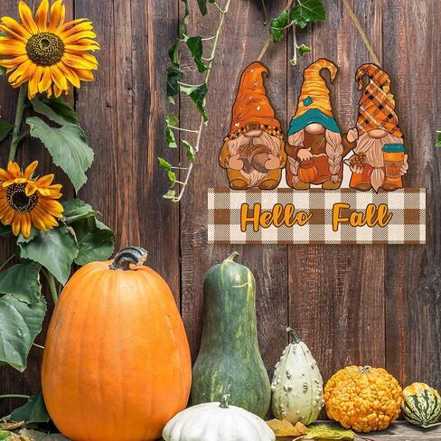 مجموعة واحدة من لافتة باب مرحبا الخريف ديكور سقوط التماثيل الخشبية علامة معلقة لعيد الشكر علامات خشبية معلقة ديكور جدار ريفي الباب الأمامي ساحة مزرعة المنزل ديكورات حصاد الخريف in Kuwait