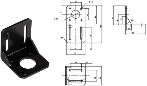 42mm Stepper Motor Mounting L Bracket with M3 Screw +Gasket(2Pcs) in Saudi Arabia