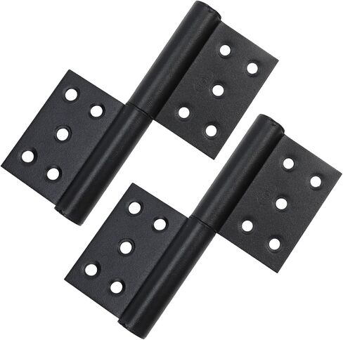 Antrader 5 Inch Lift Off Hinge Flag Hinges,Black Offset Door Hinges,Stainless Steel Door Hinge Detachable-2 Pcs in Saudi Arabia