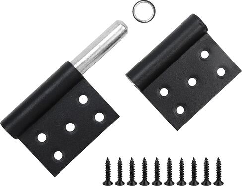 Antrader 5 Inch Lift Off Hinge Flag Hinges,Black Offset Door Hinges,Stainless Steel Door Hinge Detachable-2 Pcs in Saudi Arabia