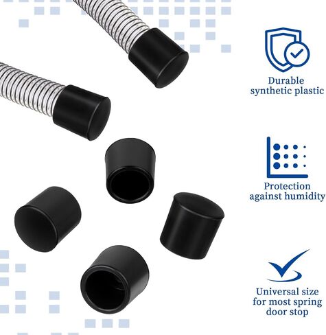 8 Pcs Black Door Stop Bumper Tips 0.39 Inch Door Rubber Stop Bumper Replacement Stopper Tips Caps Protect Doors & Wall Household Door Stopper Tips Caps in Saudi Arabia