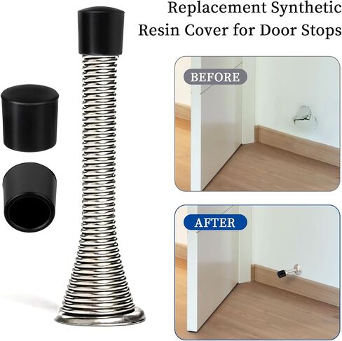 8 Pcs Black Door Stop Bumper Tips 0.39 Inch Door Rubber Stop Bumper Replacement Stopper Tips Caps Protect Doors & Wall Household Door Stopper Tips Caps in Saudi Arabia