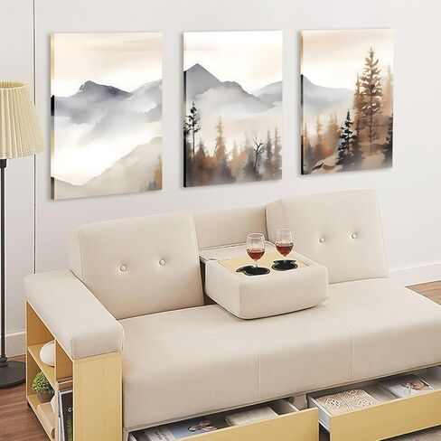 YFvrPt Neutral Botanical Flower Line Wall Art Set of 3 Modern Minimalist Plant Canvas Pictures Black and White Farmhouse Artwork Boho Painting Prints for Wall Decor Aesthetic Framed 12x16 In in Kuwait