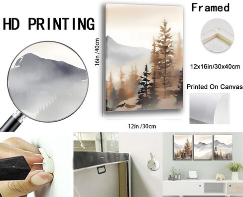 YFvrPt Neutral Botanical Flower Line Wall Art Set of 3 Modern Minimalist Plant Canvas Pictures Black and White Farmhouse Artwork Boho Painting Prints for Wall Decor Aesthetic Framed 12x16 In in Kuwait