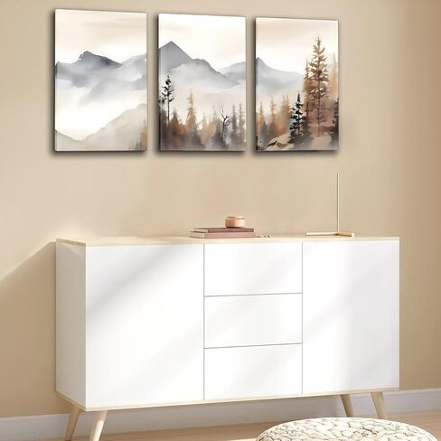 YFvrPt Neutral Botanical Flower Line Wall Art Set of 3 Modern Minimalist Plant Canvas Pictures Black and White Farmhouse Artwork Boho Painting Prints for Wall Decor Aesthetic Framed 12x16 In in Kuwait