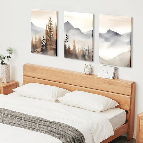 YFvrPt Neutral Botanical Flower Line Wall Art Set of 3 Modern Minimalist Plant Canvas Pictures Black and White Farmhouse Artwork Boho Painting Prints for Wall Decor Aesthetic Framed 12x16 In in Kuwait