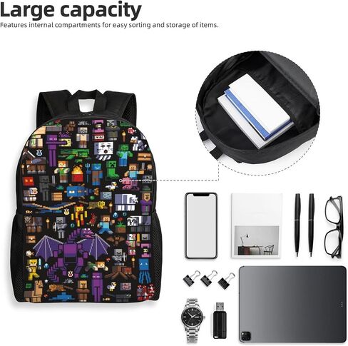 3-Piece Backpack Set for Students - Includes Backpack, Lunch Bag, Pencil Case, and Bonus Keychain - 600D Oxford Fabric, Unisex, Ideal for School in Saudi Arabia