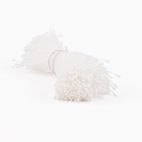 Sorrento Crafts 800Pcs 1MM Double Heads Artificial Matte Flower Stamen for DIY Scrapbooking Pistil Cake Craft Wedding Home Decoration(White) in Saudi Arabia