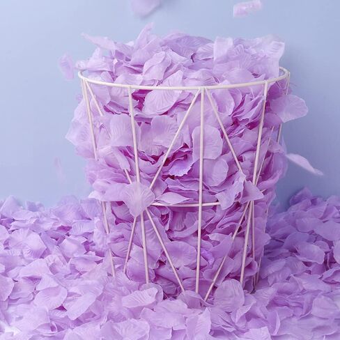 ZODIFEVI 1000pcs Lavender Silk Rose Petals Artificial Flower Wedding Party Vase Decor Bridal Shower Favor Centerpieces Confetti (Light Purple) in Saudi Arabia