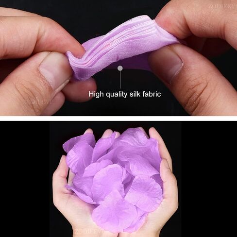 ZODIFEVI 1000pcs Lavender Silk Rose Petals Artificial Flower Wedding Party Vase Decor Bridal Shower Favor Centerpieces Confetti (Light Purple) in Saudi Arabia