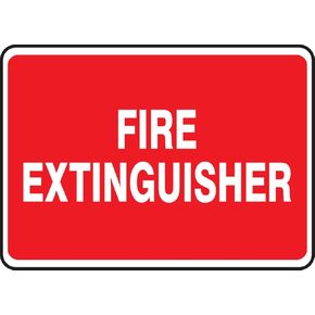 Accuform MFXG470VS Sign, Legend "FIRE Extinguisher ", 7" Length x 10" Width x 0.004" Thickness, Adhesive Vinyl, 7" x 10", White on Red
