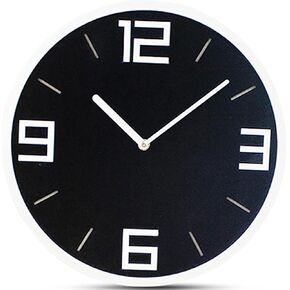 Stephanie Imports Modern Minimalist Bold Black & Red Wall Clock