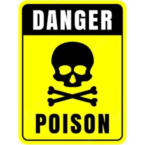 Outdoor/Indoor - (Pack of 2) Poison/Toxic Skull & Crossbones - Danger Safety Caution Warning Sign Vinyl Label Sticker Decal 5"
