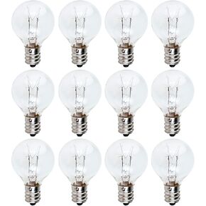 BlueStars Premium G30 E12 20W Bulbs for Middle Size Scentsy Warmers, Dimmable G30 Globe E12 Candelabra Base Clear Light Bulbs for Candle Wax Warmer - Pack of 12